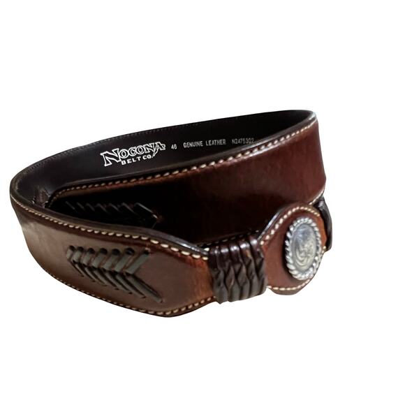 Nocona Unisex Brown Western Belt N2475302 Concho Woven Size 46 - Picture 2 of 7